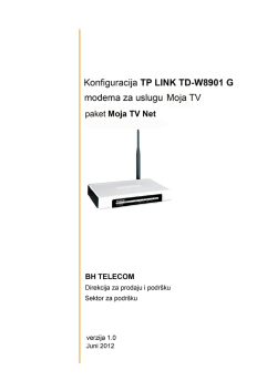 Konfiguracija TP-LINK TD-W8901 G modema za uslugu Moja TV