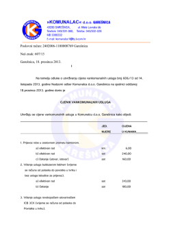 CIJENiK VANKOMUNALNIH USLUGA