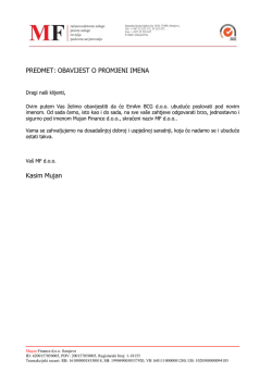 Dopis - Mujan Finance