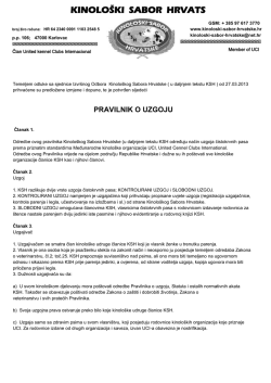 pravilnik o uzgoju - Kinolo&scaron;ki sabor Hrvatske