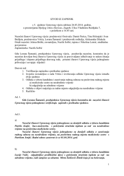 1 IZVOD IZ ZAPISNIK s 5. sjednice Upravnog vijeća