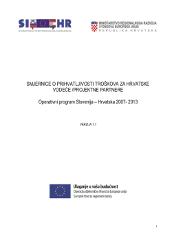 SMJERNICE O PRIHVATLJIVOSTI TRO&Scaron;KOVA ZA HRVATSKE