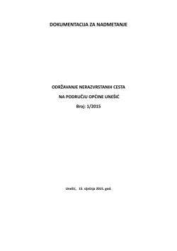 Dokumentacija za nadmetanje Održavanje nerazvrstanih cesta na