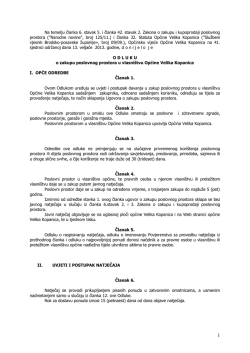 ODLUKA - o zakupu poslovnog prostora u vlasni&scaron;tvu Općine Velika