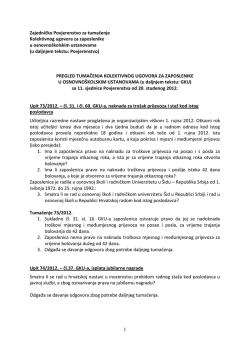 Pregled tumačenja Kolektivnog ugovora za zaposlenike u