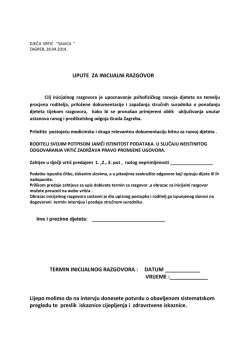 Upute i obrazac za inicijalni razgovor