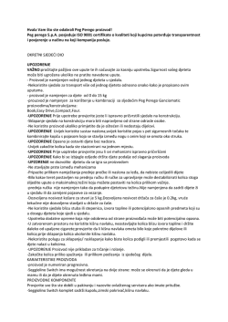 Hvala Vam &scaron;to ste odabrali Peg Perego proizvod! Peg perego S.p.A.