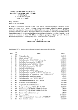 Prodaja pokretnosti - Javno komunalno preduzece "Gradska groblja