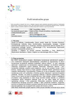 Profil istraživačke grupe - Ured za transfer tehnologije Sveučili&scaron;ta u