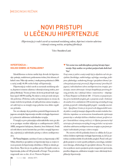 NOVI PRISTUPI U LEČENJU HIPERTENZIJE