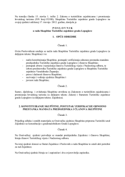 poslovnik o radu skup&scaron;tine turističke zajednice grada lepoglave