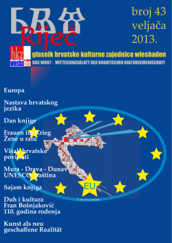 broj 43 veljača 2013. - Riječ - Hrvatska kulturna zajednica Wiesbaden