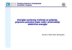 Energija sunčevog zračenja za grijanje, pripremu