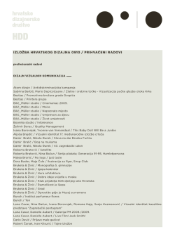 Popis radova odabranih za izložbu