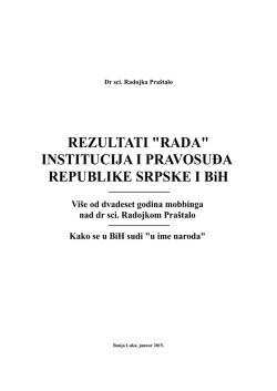 "RADA" INSTITUCIJA I PRAVOSUĐA REPUBLIKE