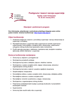 Obavijest i preliminarni program 3. hrvatske konferencije o