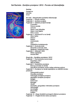 Sal Rachele - Zemljine promjene i 2012 - Poruke
