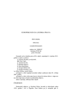 EUROPSKI SUD ZA LJUDSKA PRAVA ČINJENICE
