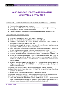 Kako ponovno uspostaviti efikasan i kvalit. sustav PZZ? [PDF]