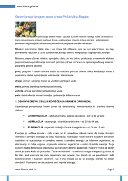 Osnovni principi i program zdrave ishrane Prof.dr