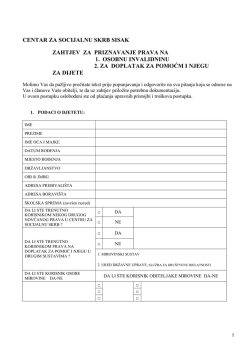 Osobna invalidnina - doplatak za dijete