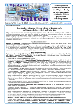 31.10., 1. i 2.11., prijevoz će biti besplatan!