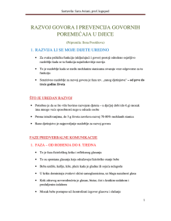 razvoj govora i prevencija govornih poremećaja u djece