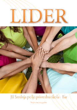 Lider 2013. - JU Srednja poljoprivredna &scaron;kola Bar