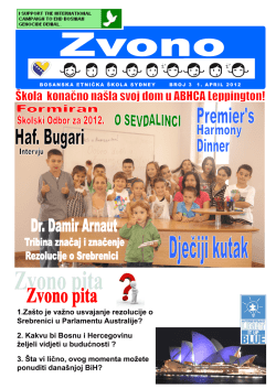 &Scaron;kolsko zvono broj 3, 1.4.2012 - Bosanska etnička &scaron;kola Sydney