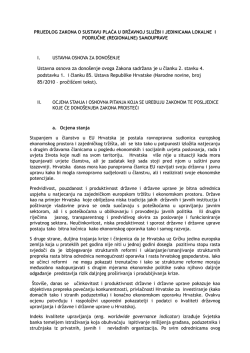 Prijedlog Zakona o sustavu plaća u državnoj službi i jedinicama