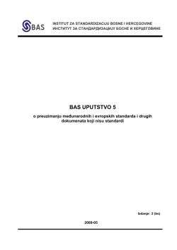 Uputstvo o preuzimanju međunarodnih i evropskih standarda i