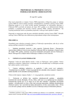 b) Preporuke za promjenu Ustava FBiH