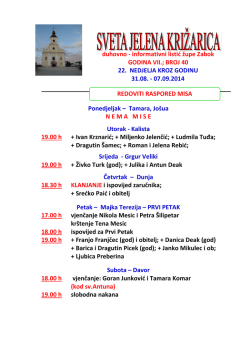 duhovno - informativni listić župe Zabok GODINA VII.; BROJ 40 22