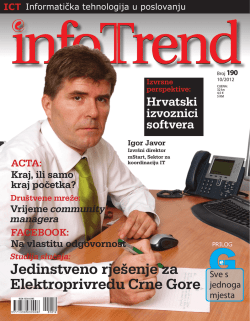 Jedinstveno rje&scaron;enje za Elektroprivredu Crne Gore