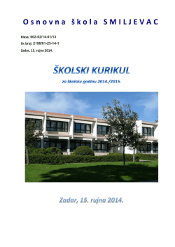&Scaron;kolski kurikul Osnovne &scaron;kole Smiljevac