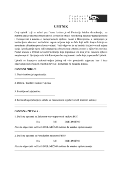 Upitnik za analizu obrazovanosti javnosti iz oblasti porodičnog zakona
