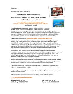 Poziv na 2nd Young Crew Croatia workshop 2012