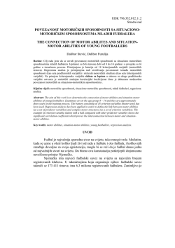 POVEZANOST MOTORIČKIH SPOSOBNOSTI SA SITUACIONO