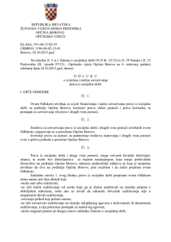 Odluka o uvjetima i načinu ostvarivanja prava iz