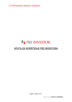 PBZ Investor - Korisničke upute