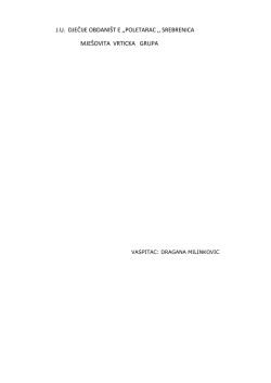 ju dječije obdani&scaron;t e ,,poletarac ,, srebrenica mje&scaron;ovita vrticka grupa
