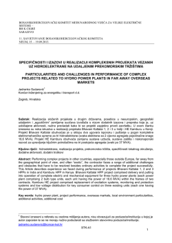 specifičnosti i izazovi u realizaciji kompleksnih projekata vezanih uz