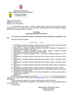 Saziv za 10. sjednicu Općinskog Vijeća