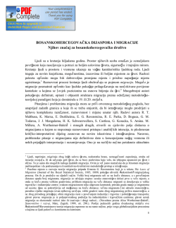 BOSANSKOHERCEGOVAČKA DIJASPORA I MIGRACIJE Njihov