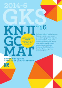 Knjigomat br. 16 Knjižnične novine gradske knjižnice Samobor