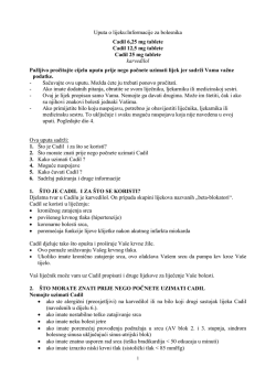 Uputa o lijeku:Informacije za bolesnika Cadil 6,25 mg