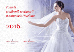 Ponuda svadbenih svečanosti u Antunović Hotelima