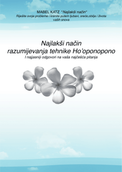 Najlak&scaron;i put za razumijevanje Ho`oponopono tehnike