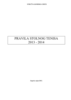 PRAVILA STOLNOG TENISA 2013 - 2014