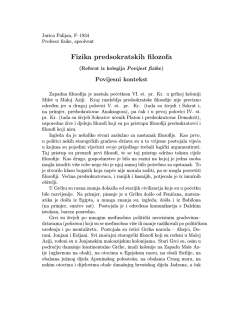 Fizika predsokratskih filozofa